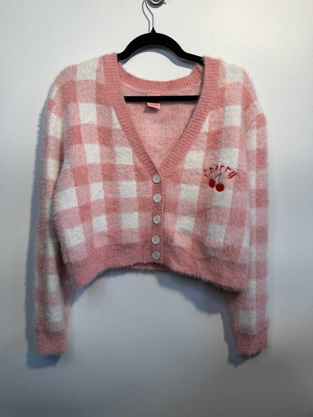 Harry's Hidden Angels Cherry Cardigan Womens Size Sm Sweater